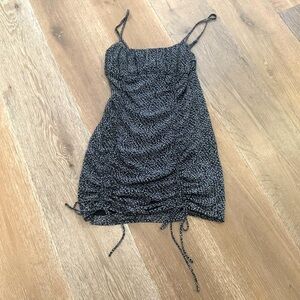 Cotton Candy LA Black Mini Dress With Small White Flowers Small